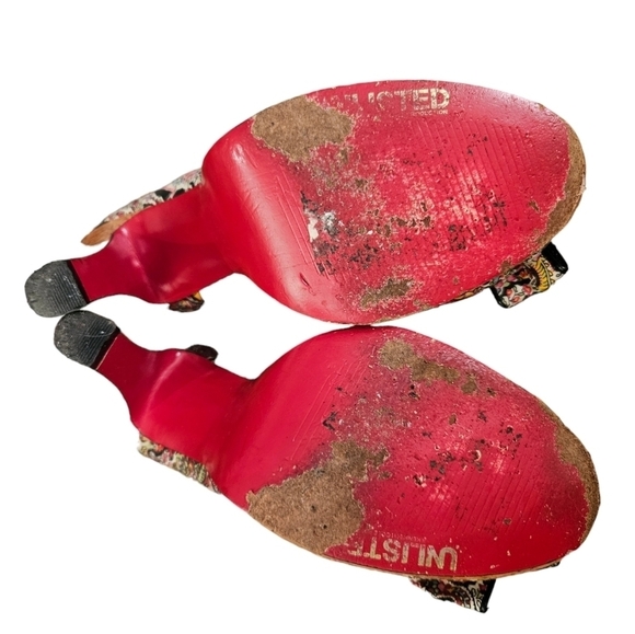 Unlisted Cork Peep Toe Heels Red Soles - Picture 6 of 6